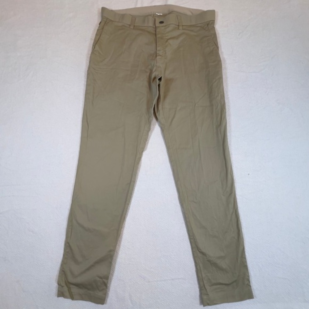 Fabletics Mens Casual Khaki Pants Trousers‎ Straight Leg Cotton Blend Size 34